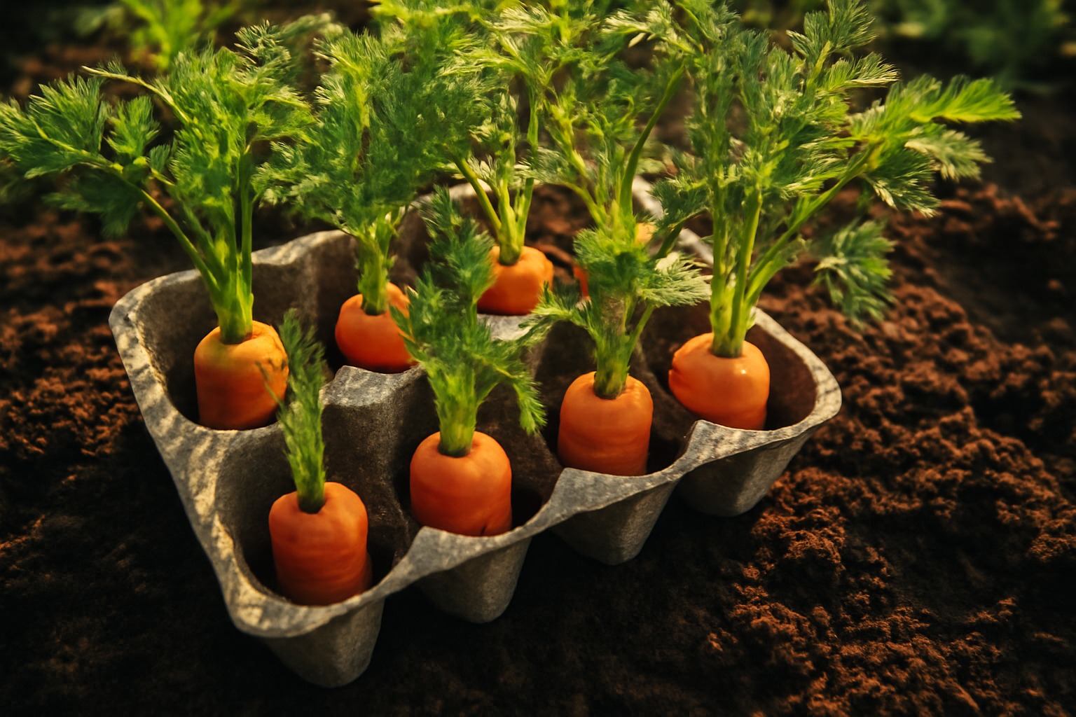 Cómo sembrar zanahorias usando cartones de huevos para obtener una cosecha abundante