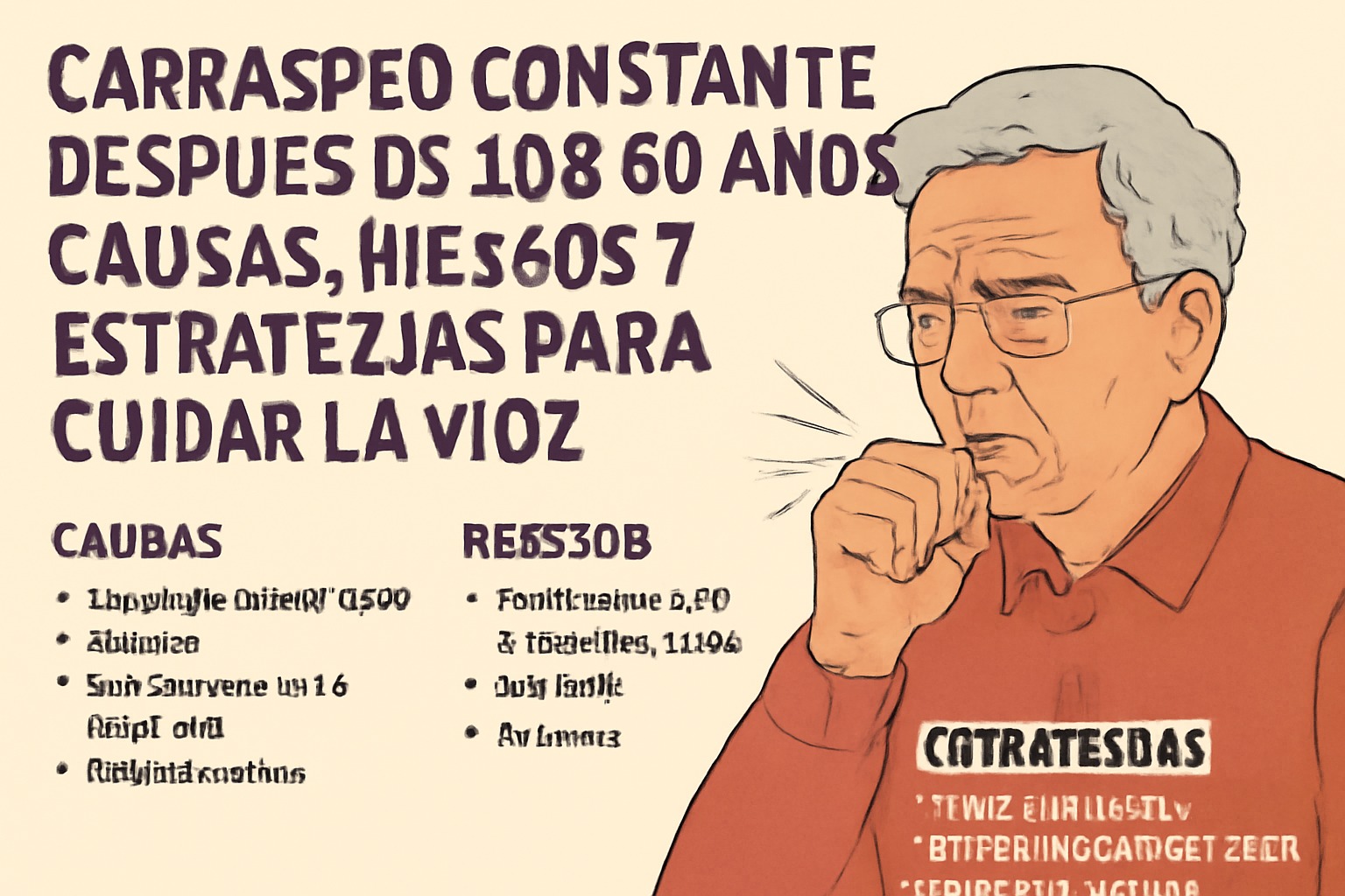 Carraspeo constante después de los 60 años: causas, riesgos y estrategias para cuidar la voz