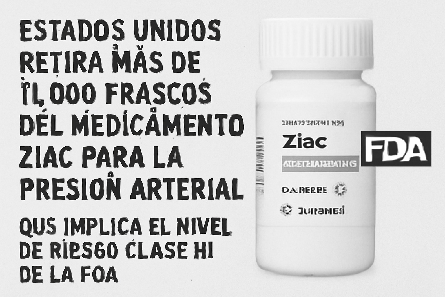 Estados Unidos retira más de 11.000 frascos del medicamento Ziac para la presión arterial: qué implica el nivel de riesgo Clase III de la FDA