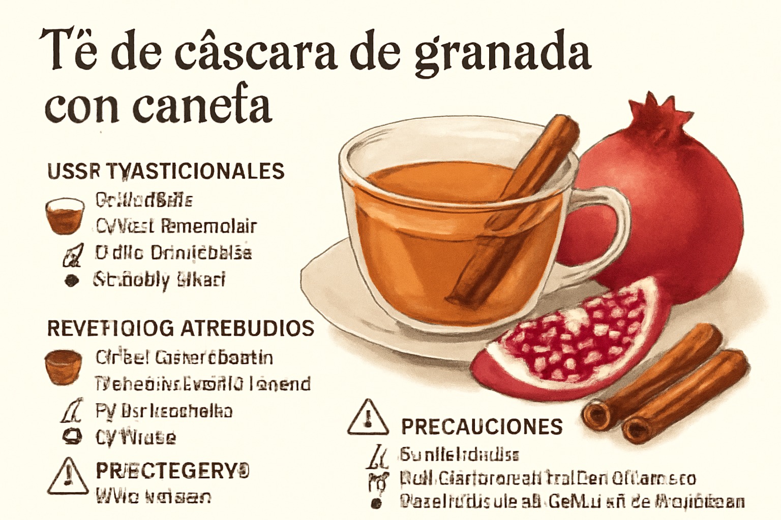 Infusión de cáscara de granada con canela: usos tradicionales, beneficios atribuidos y precauciones