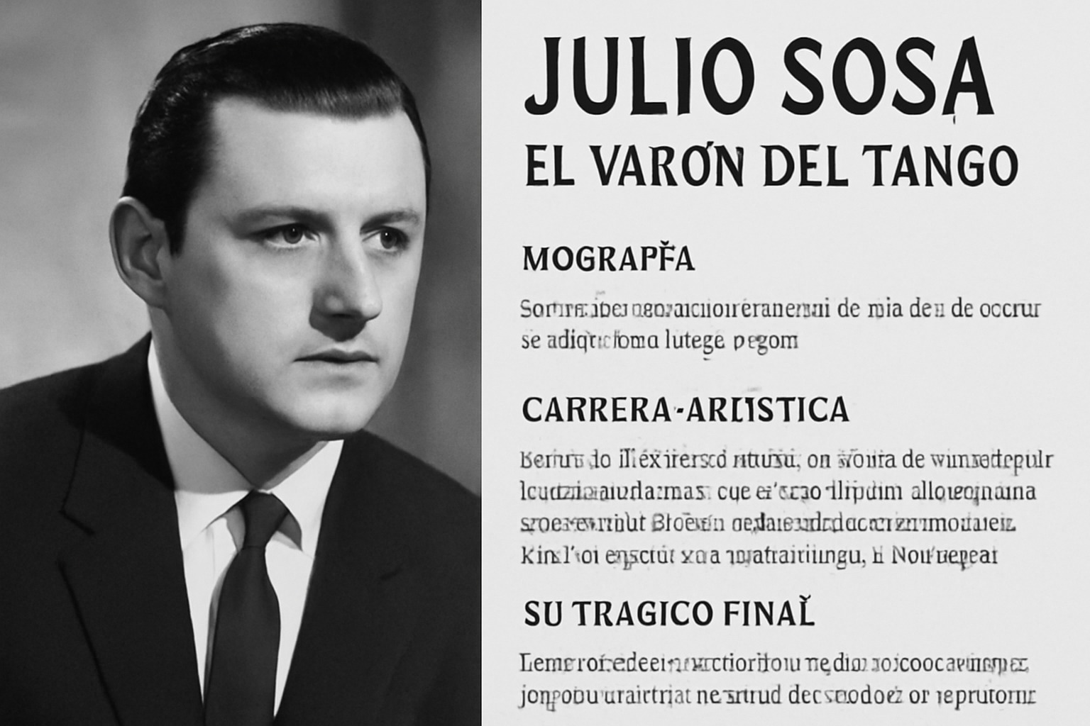 Julio Sosa, el Varón del Tango: biografía, carrera artística y su trágico final en Buenos Aires