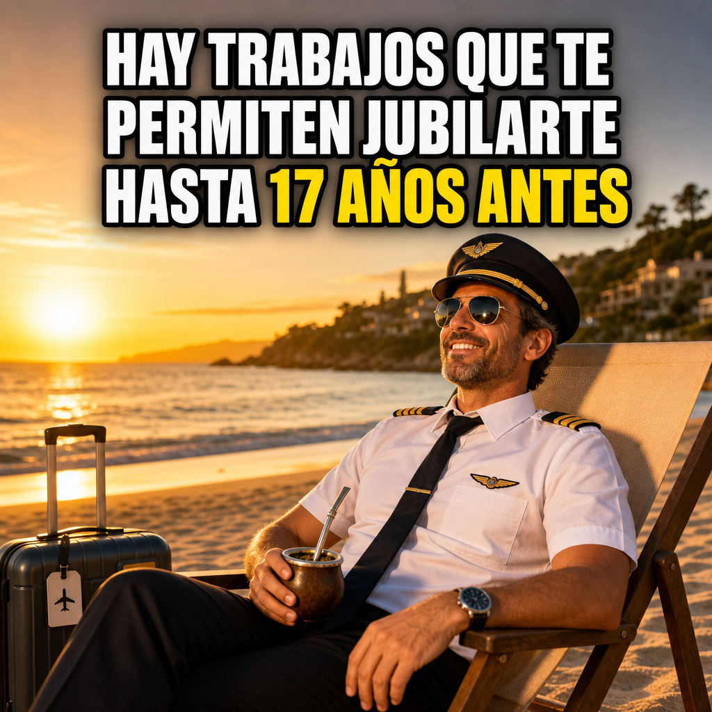 Piloto de avión jubilado disfrutando de la playa, tomando mate