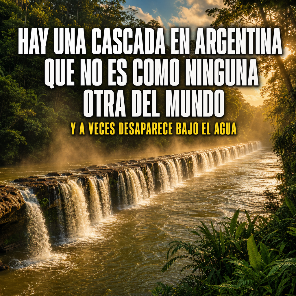 Cascada longitudinal de los Saltos del Moconá en la selva de Misiones