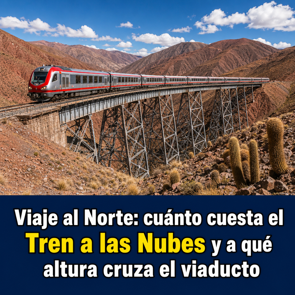 Tren a las Nubes cruzando el viaducto La Polvorilla en Salta
