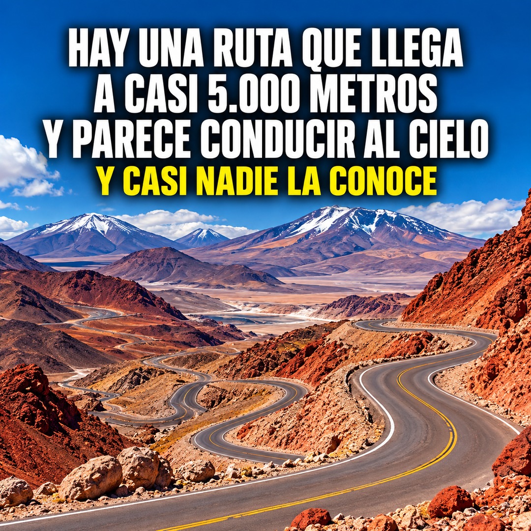 Ruta de montaña con curvas entre cerros rojizos y volcanes en la cordillera de Catamarca